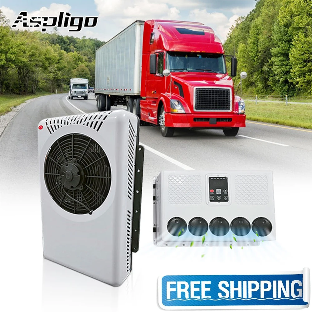 Aspligo 6200BTU Car Split Air Conditioning 12V New Energy  Automotive Parking Air Conditioner for Truck Bus Camper Van RV Boat