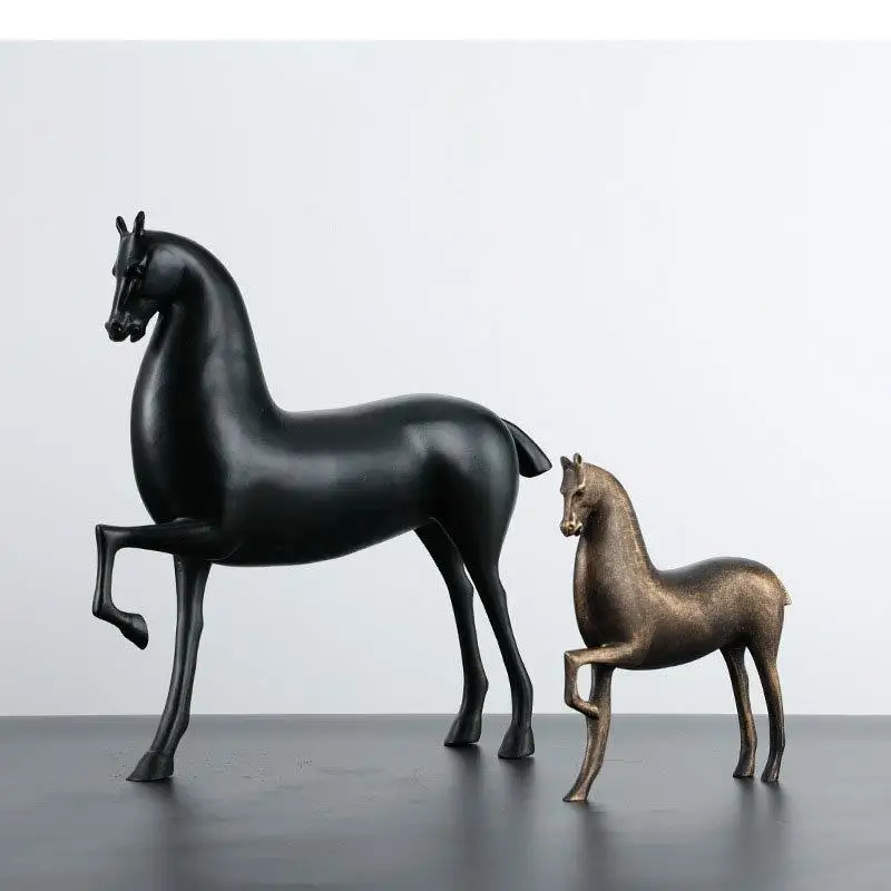 High Leg Lift Exercise Resin Horse Statue Desk Decoration Abstract Artwork Sculpture Room Aesthetic Decor Crafts Ornaments