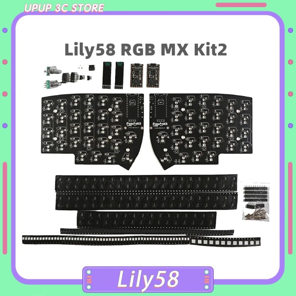 

Lily58 Разделенная клавиатура PCB Kit DIY Механическая клавиатура на заказ RGB MX Беспроводная/проводная клавиатура с возможностью горячей замены Аксессуары для ПК и геймеров