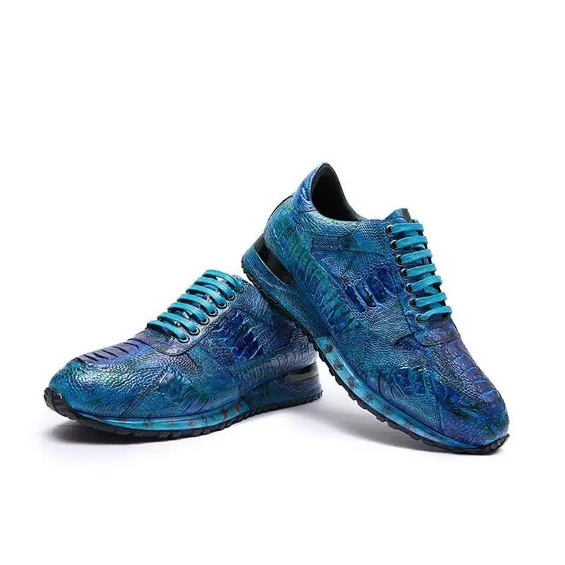 2025 New Arrival Fashion Ostrich Skin Causal Shoes Men,Male Genuine Leather sneakers PDD714