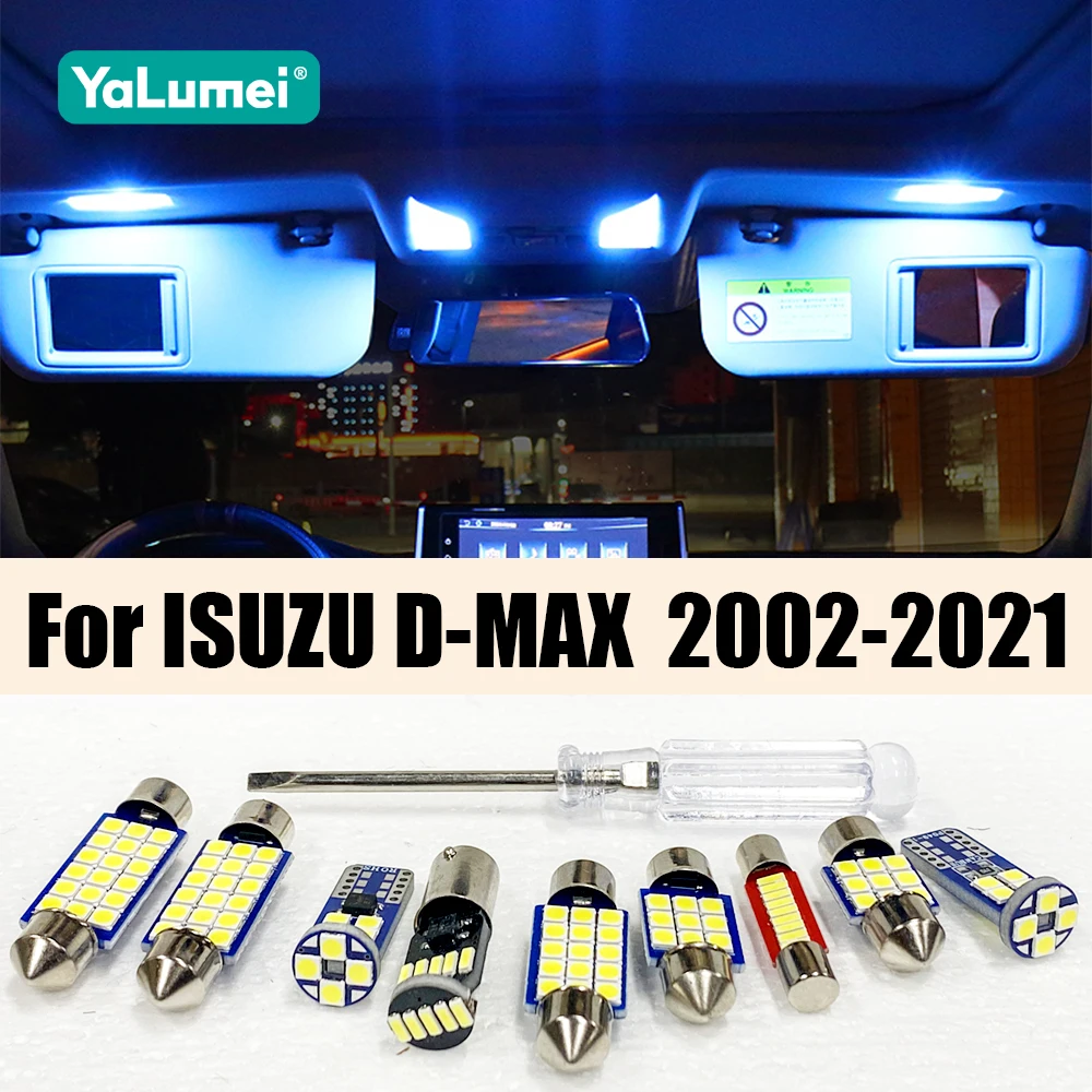 

Для ISUZU D-MAX Dmax 2002-2013 2014 2015 2016 2017 2018 2019 2020 2021: Комплект из 8 светодиодных ламп для салона и багажника, аксессуары
