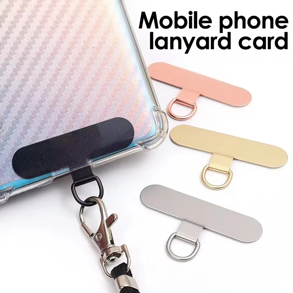 Stainless Steel Cell Phone Tether Pads Metal Mobile Phone Lanyard Stable Pads for iPhone Samsung Xiaomi Huawei Universal Gasket
