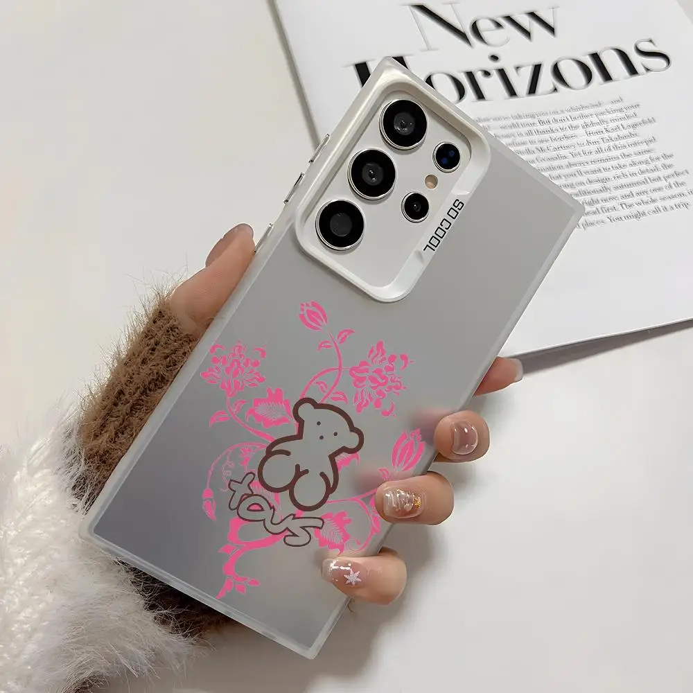 Moda logotipo t-touses caso de telefone para samsung galaxy s25 edge s24 s23 s22 s21 s20 ultra funda silicone colorido prata caso de telefone