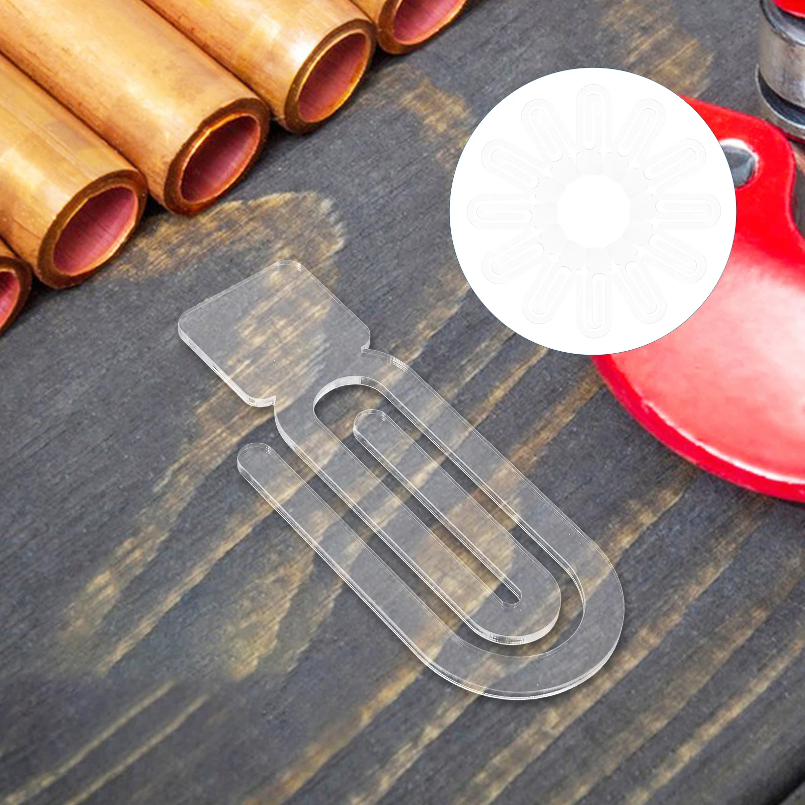 

12Pcs Lovely Acrylic Book Page Holders Sublimation Blank Craft DIY Supplies for Classroom Office Translucent Paper Clips