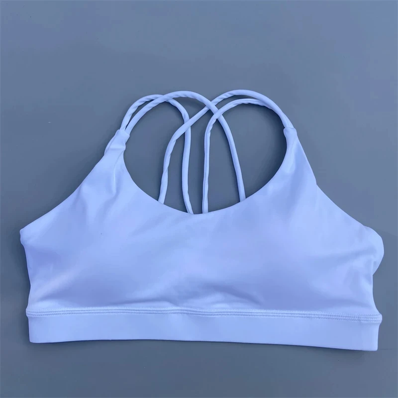 Soutien-gorge de Fitness pour femmes, couleur unie, doux, haute résistance, serré, haut de Sport, entraînement complet, sous-vêtements de Yoga, serré avec coussinet de poitrine