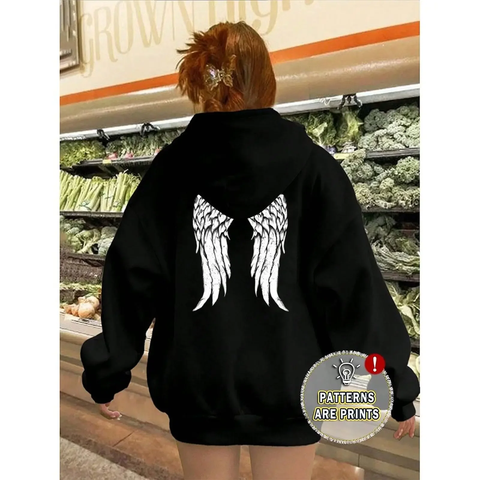 

Women's Sweater Hoodies Sweatshirts Velvet Winter Casual Spray-painted Print Colorful Long Sleeve Pullovers Autumn Woman Clothes