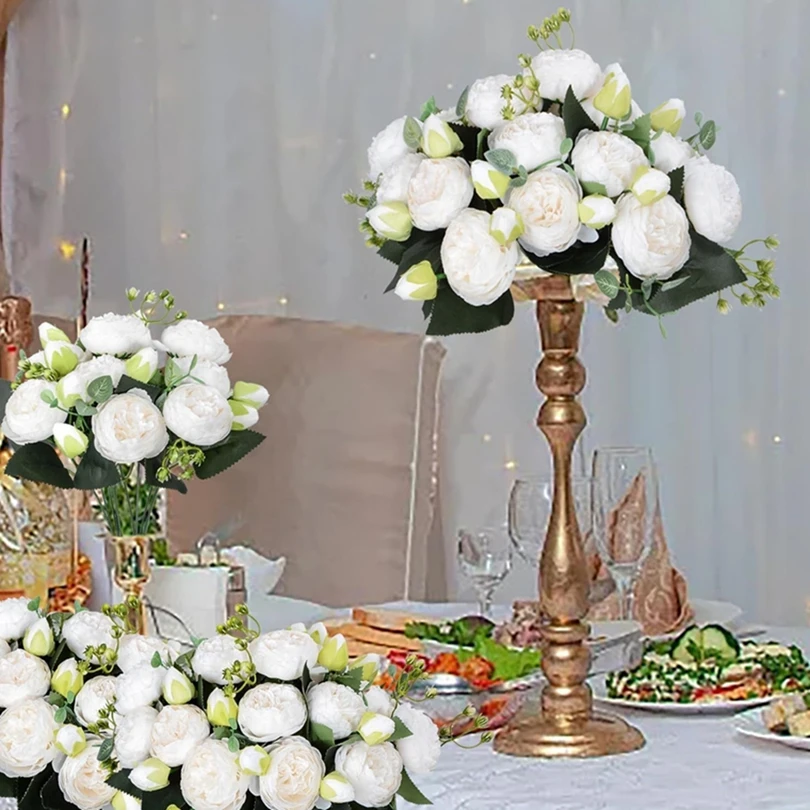 

Artificial Flowers Silk Peony Rose Bouquet 30cm Christmas Decor Home Diy Bedroom Warm Ornaments Flowers Wedding Holiday Supplies