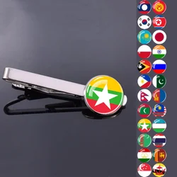Asian Flag Tie Clip South Korea Pakistan Japan Malaysia Russia Philippines Flag Tie Clip Patriotic Jewelry Gift