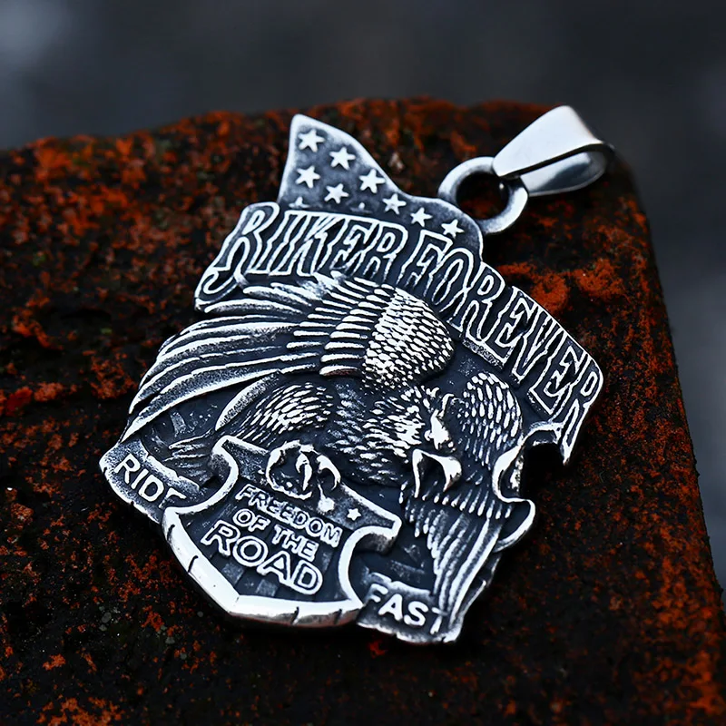 BEIER 2022 New Design Stainless Steel Eagle Pendant US NAVY Freedom Of The Road Necklace Jewelry For Men Wholesale Dropshipping