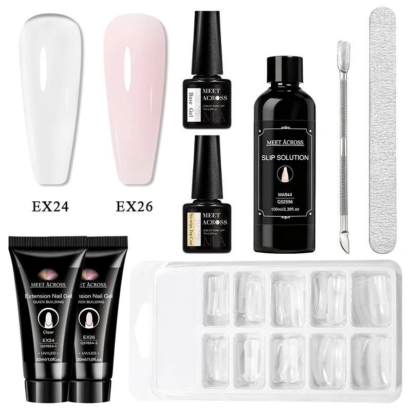 

8pcs 30ml Acrylic UV Gel Extension Nail Gel Kit Nude Clear Pink Fast Building Gel Nail Polish All For Manicure Nail Art Varnish