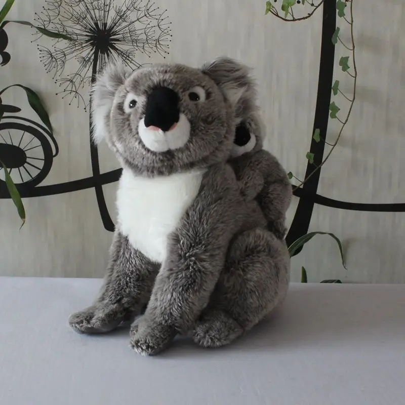 new plush high quality koala toy lovely gray koala mother&baby doll soft gift about 35cm