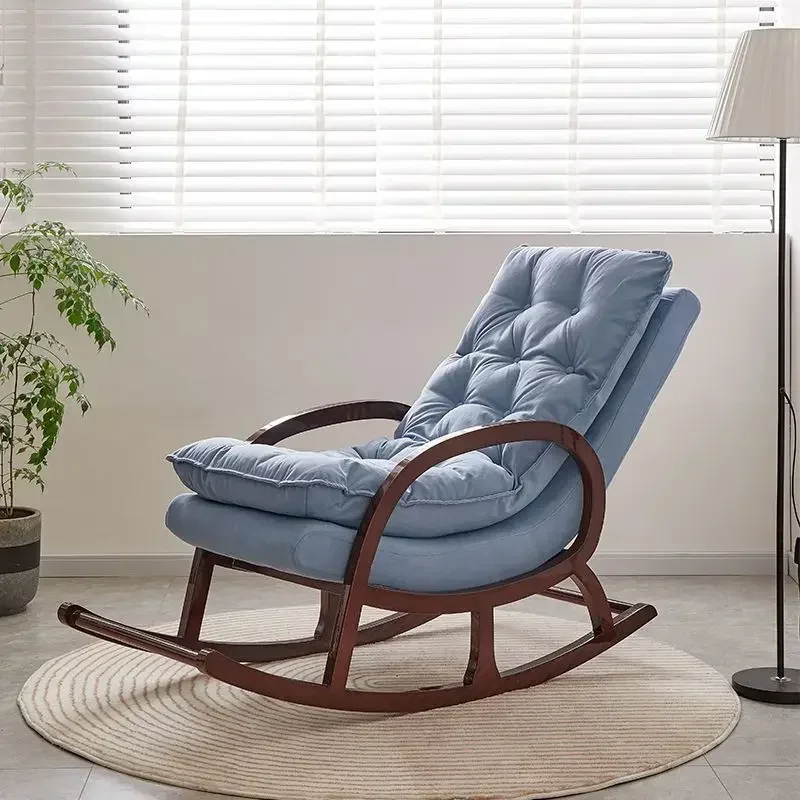 

w! Solid wood rocking chair adult imperial concubine Tai Shi recliner Hu Taose lazy old man balcony leisure rocking chair sand