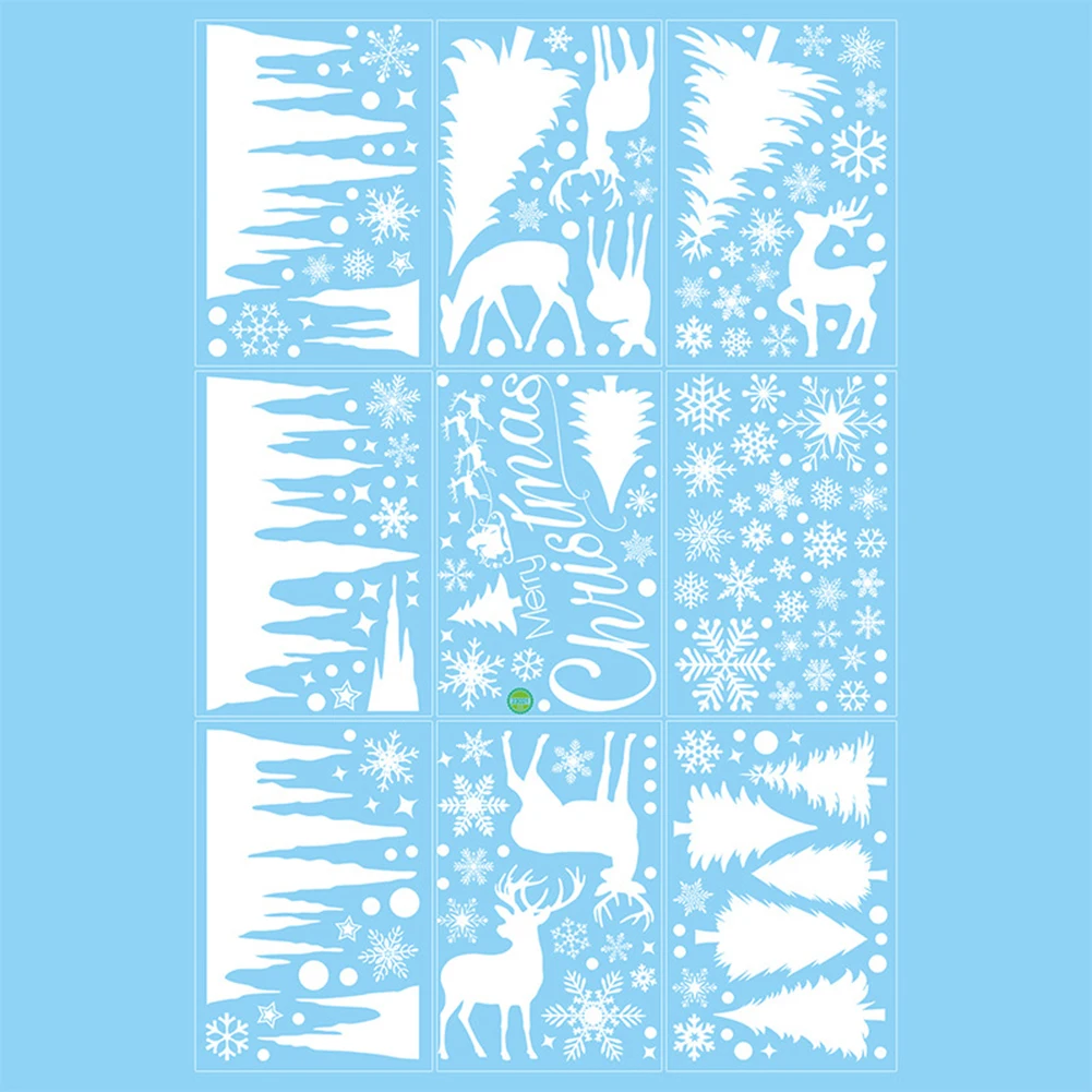 Holiday Decor 20*30*0.2cm Window Decor Easy To Apply Fading Resistant Intricate Snowflake Patterns Long-lasting Use