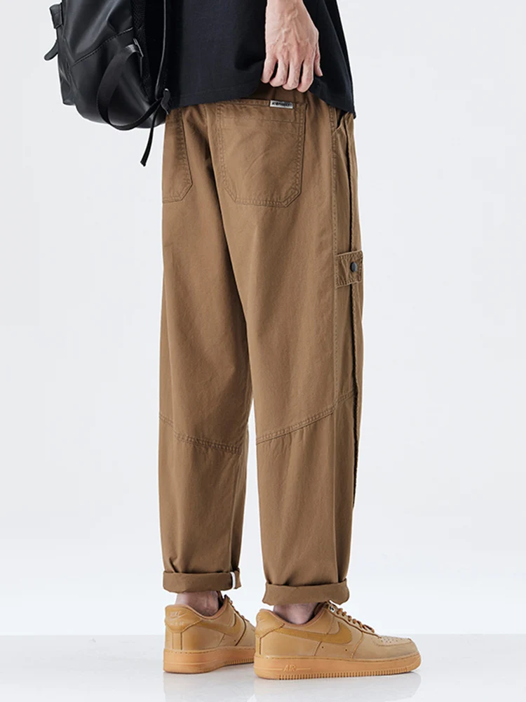 

Американские рабочие брюки в стиле ретро, мужские летние новые свободные прямые повседневные брюки, мужские модные повседневные брюки Haome, прямые брюки