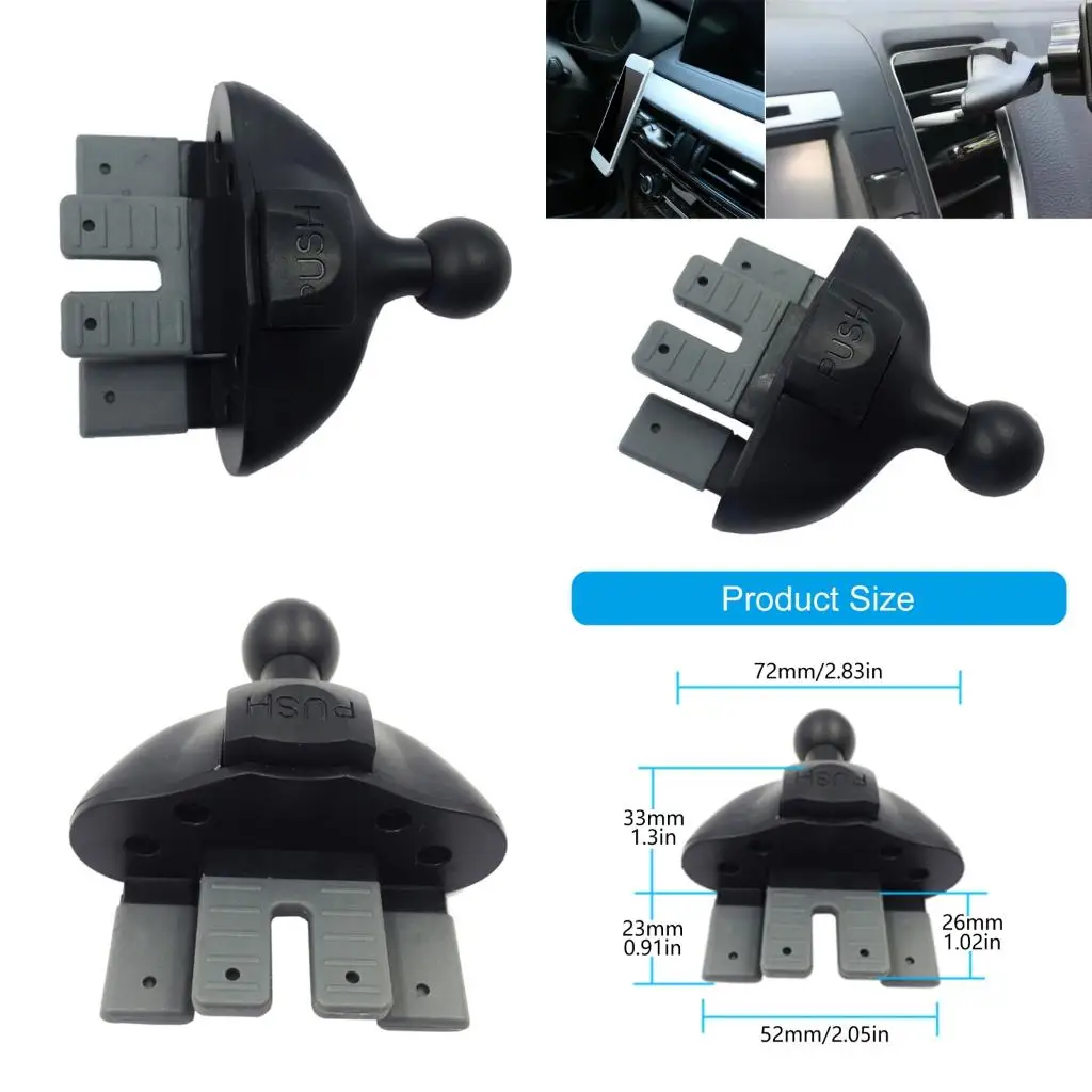  17mm Ball Head Adapter Car CDs Slot Phone Mount For Stable Phone Positioning
