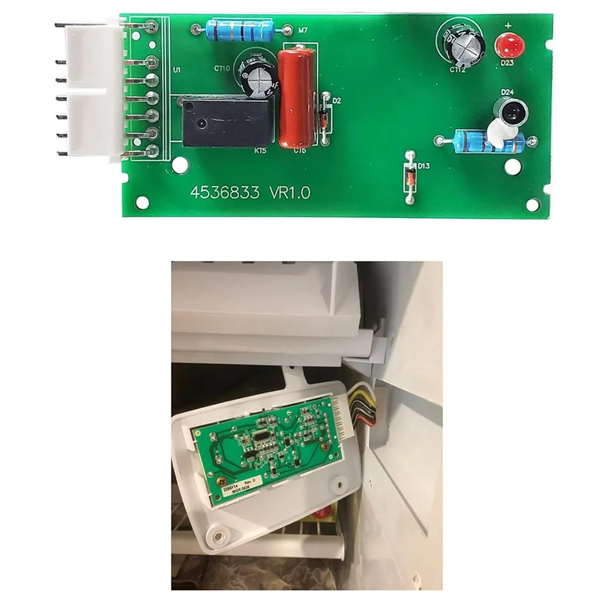 FZFZ 4389102   Kit de placa de controle de sensor de máquina de gelo de geladeira substituição de placa de controle de sensor de geladeira para 2255114