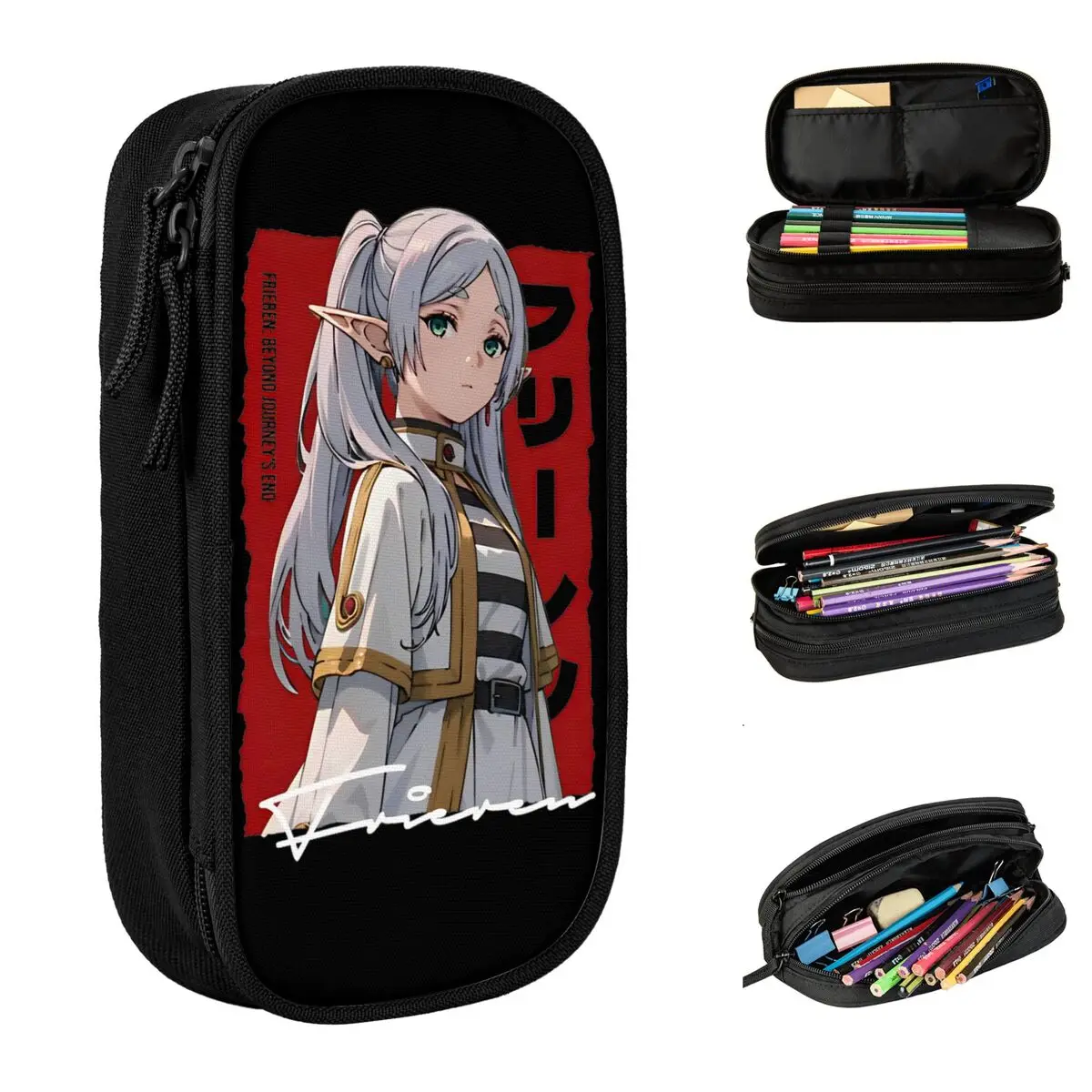 anime-alem-do-fim-da-jornada-japones-lapis-caso-sousou-no-frieren-caixa-de-lapis-caneta-titular-para-estudante-saco-presentes-escolares-papelaria