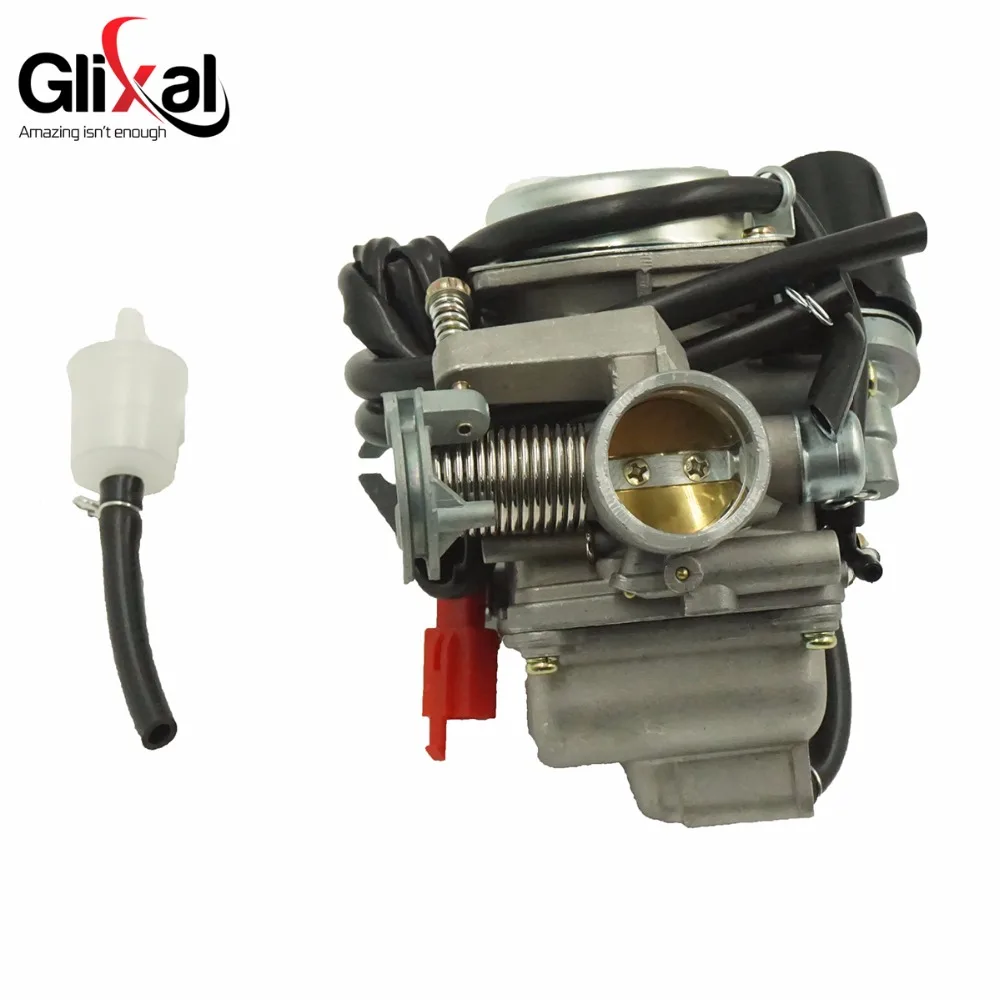 Glixal GY6 125cc 150cc 26mm CVK Carburetor Carb with Electric Choke for 152QMI 157QMJ Scooter Moped Buggy ATV Go-kart Engine