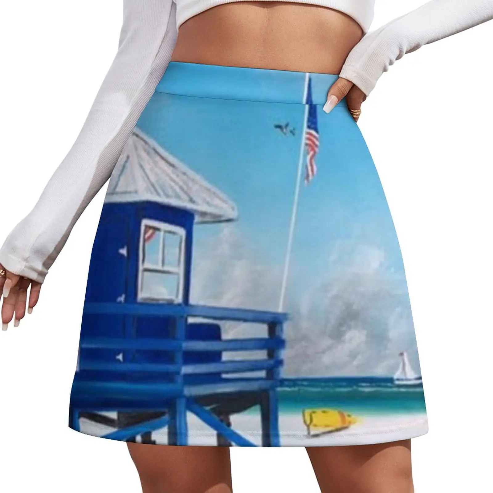 

Meet At Blue Lifeguard Stand Mini Skirt korean ladies summer fairy grunge Clothes for summer Mini Skirt