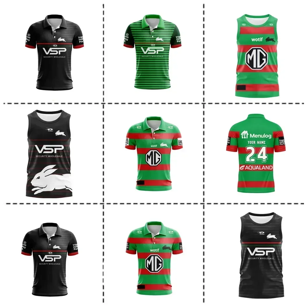 2024 South Sydney Rabbitohs POLO SHIRT Home / Away / Training Rugby Jersey - Men's Size:S-5XL（Print Custom Name Number）