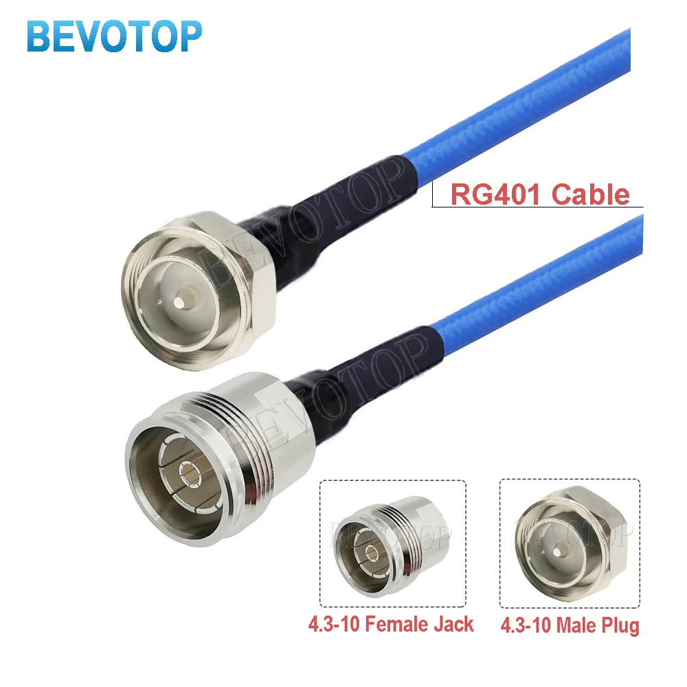 1PCS RG401 50-5 High Frequency Low Loss RF Coaxial Cable 4.3-10 Male to 4.3-10 Male Test Cable Pigtail Jumper for Electronics