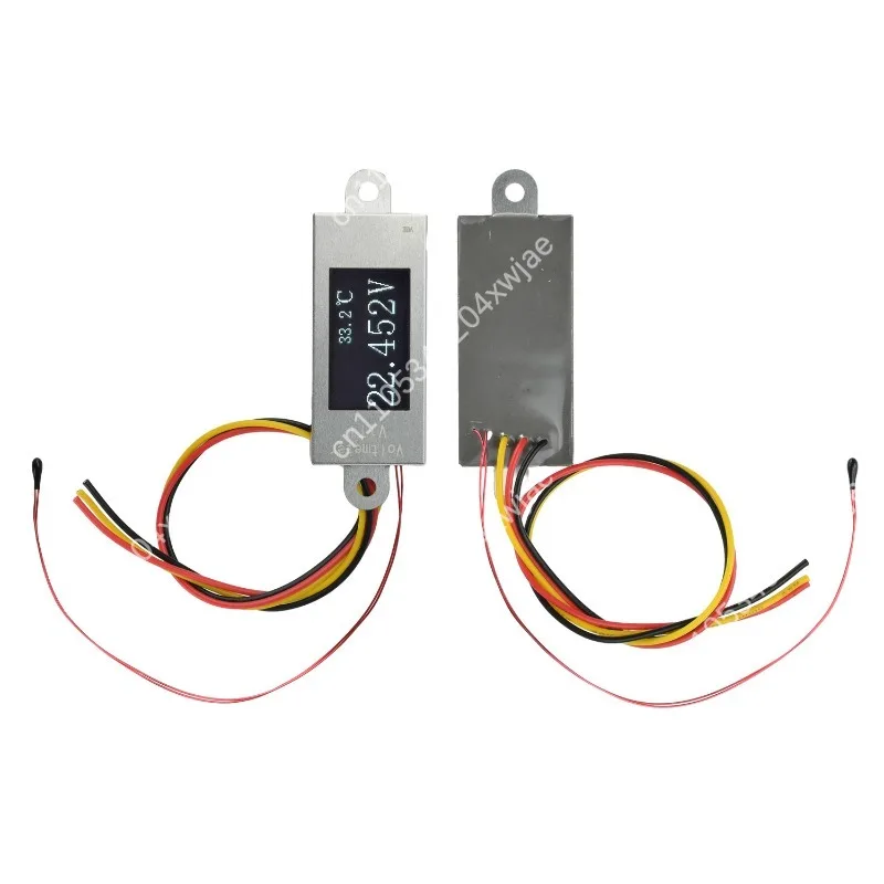 DC 5-30V Dual Display Digital Meter 0-99℃ Temperature Voltage Tester 0.77in OLED Screen Equipped With NTC Temperature Probe