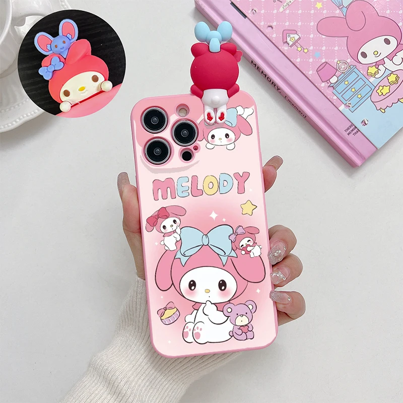 Cartoon 3D Melody Dog Cute Tpu Case For POCO M5S M3 M4 X3 X4 X6 F5 M6 Pro F3 F4 GT Redmi 12C 13C Xiaomi Mi 11T 12T 13T Pro Cover