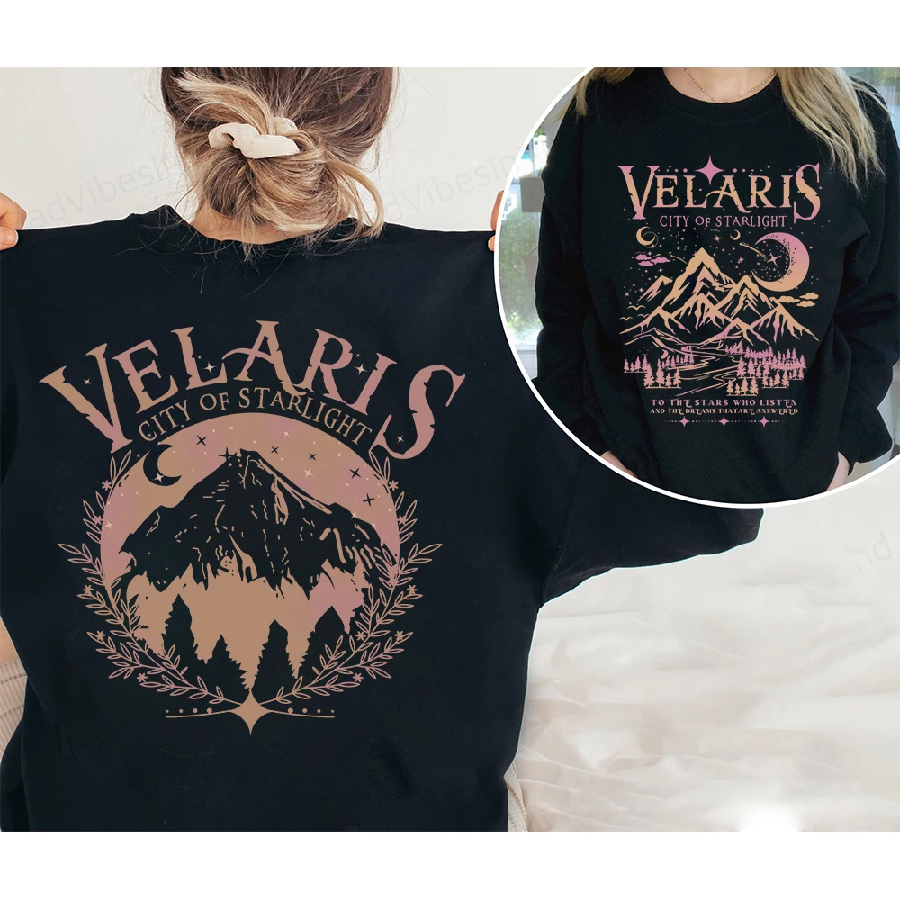 ACOTAR Velaris Print Unisex Comfort Sweatshirt Sarah J Maas Book Boyfriend Book Gift Fleece Crewneck Y2K Sweatshirt Streetwear