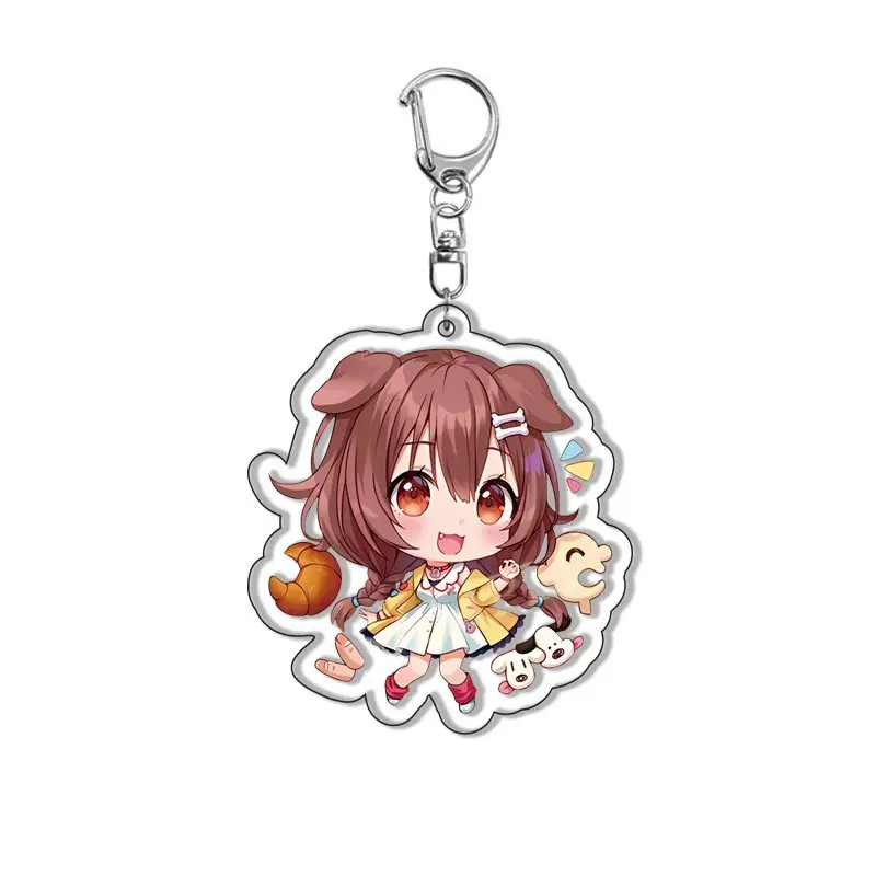Anime Hololive Vtuber Keychain Cartoon Figures Inugami Korone Shirakami Fubuki Collection Key Ring Bag Pendent Cosplay Jewelry