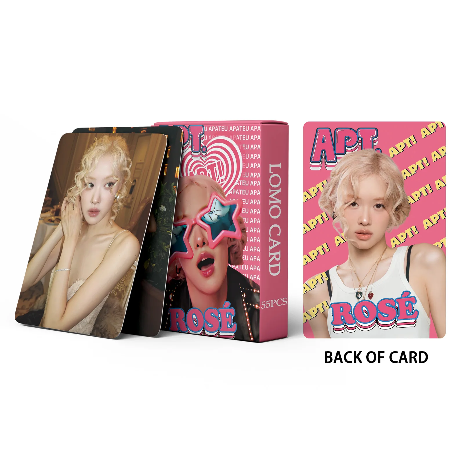 Kpop ROSE 55pcs APT Album Special Photocards Star Peripheral Random LOMO Card Fans Collection Double-sided Paper Cards