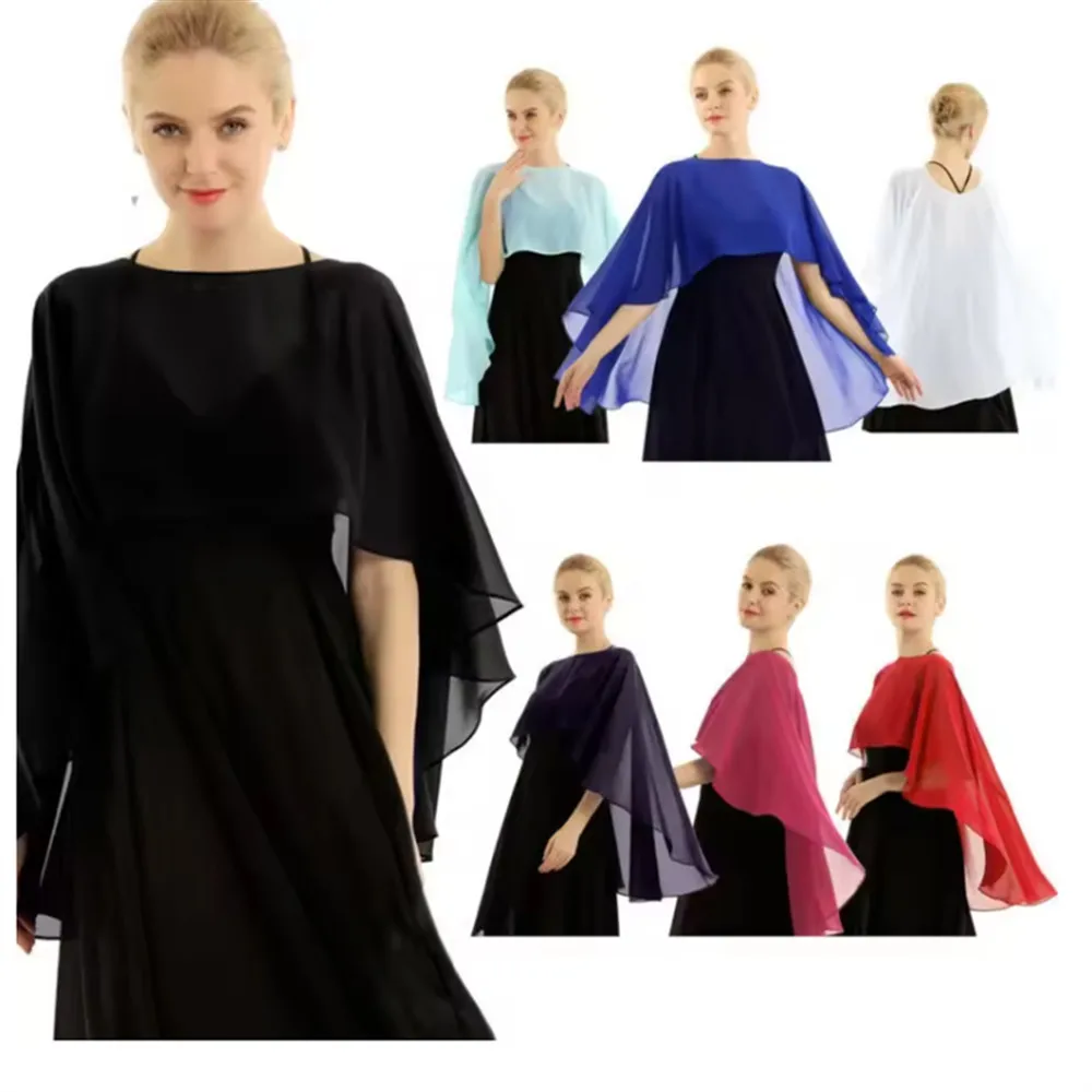 

Elegant Chiffon Wedding Wrap for Women Evening Capes Bridal Jacket Accessories