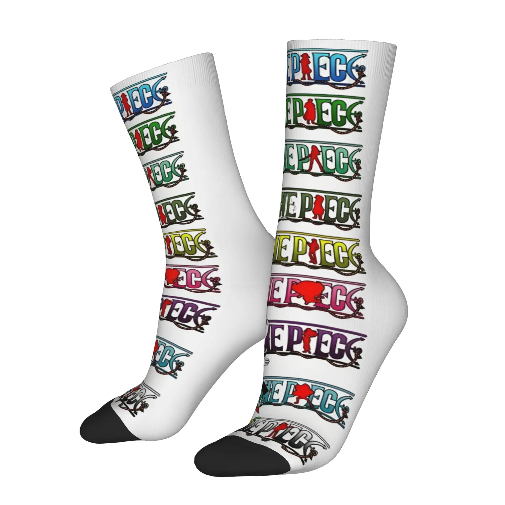 Funny Sock One Piece One Piece All Logos Hip Hop Seamless Pattern Printed Men Socks Casual Men's Socks