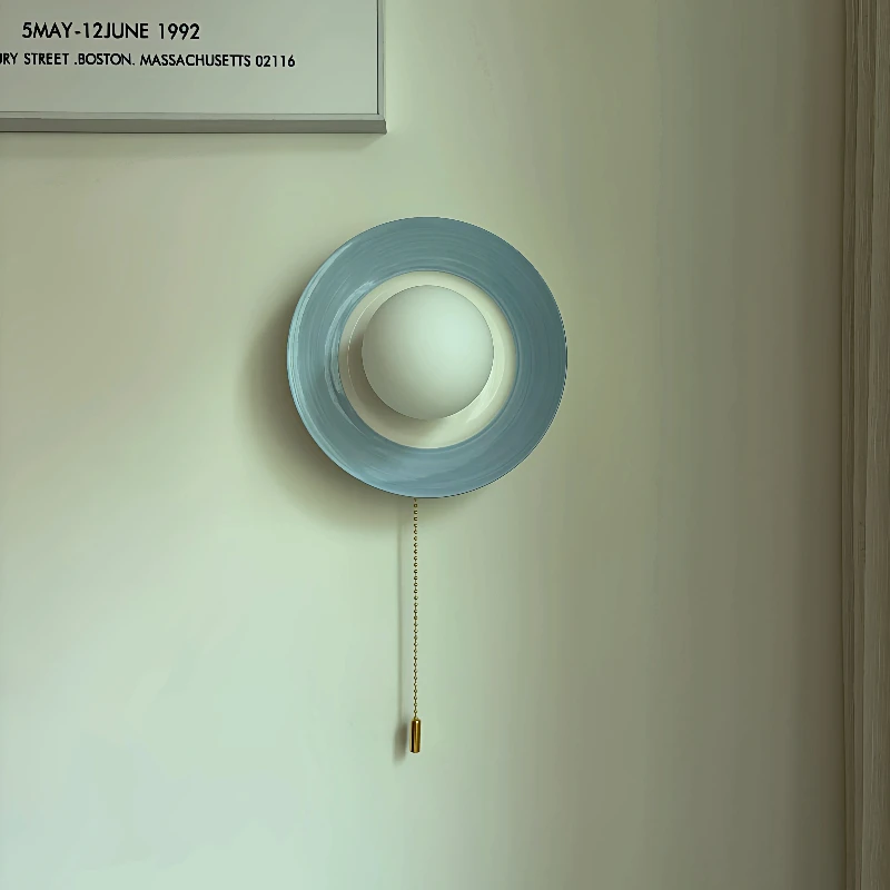 Vintage Colorful Living Room Wall Lamps With Switch Blue Pink Ceramic wall sconce Bedside Light French Round Hallway Wall Lights