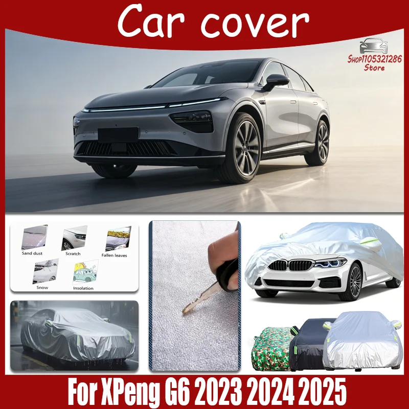 For XPeng G6 Accessories 2023 2024 2025 Full Car Covers Outdoor Sun Anti UV Rain Snow Dust Protection Oxford Cloth Accessories