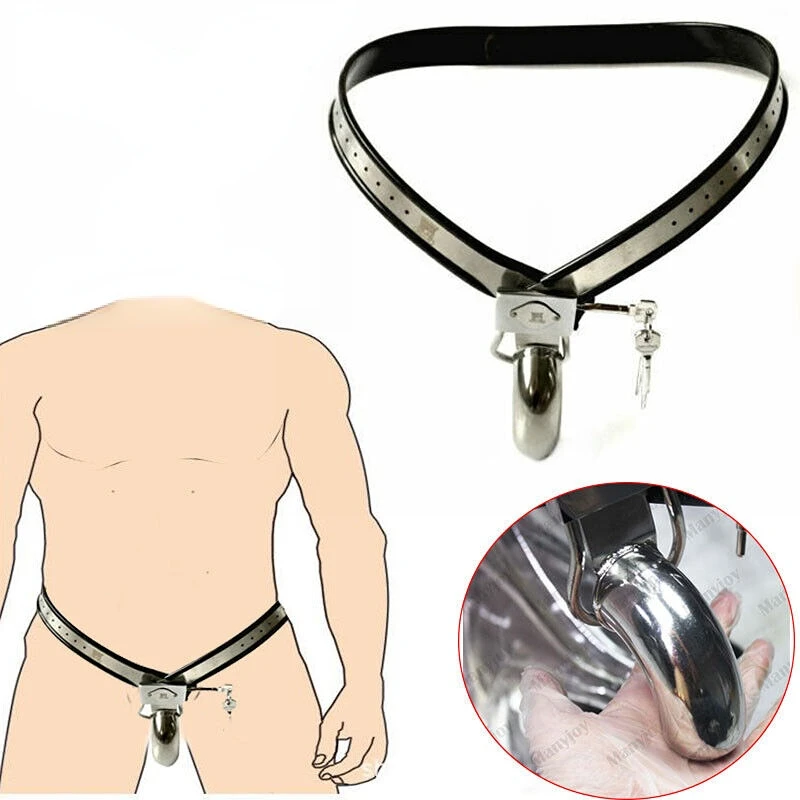 Manyjoy Male Chastity Belt Cock Cage BDSM Pants Stainless Steel Chastity Device Penis Lockable Cbt Metal Sex Toys Men No Crotch