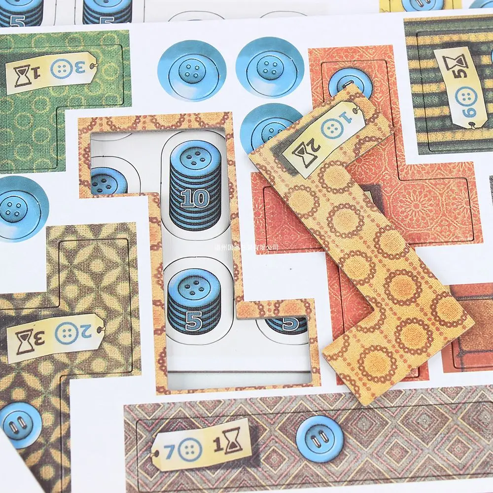 Patchwork Board Game for Two Players Funny Party Games Paper Cards Chinese/English Version Patch Wars Strategy Board Game