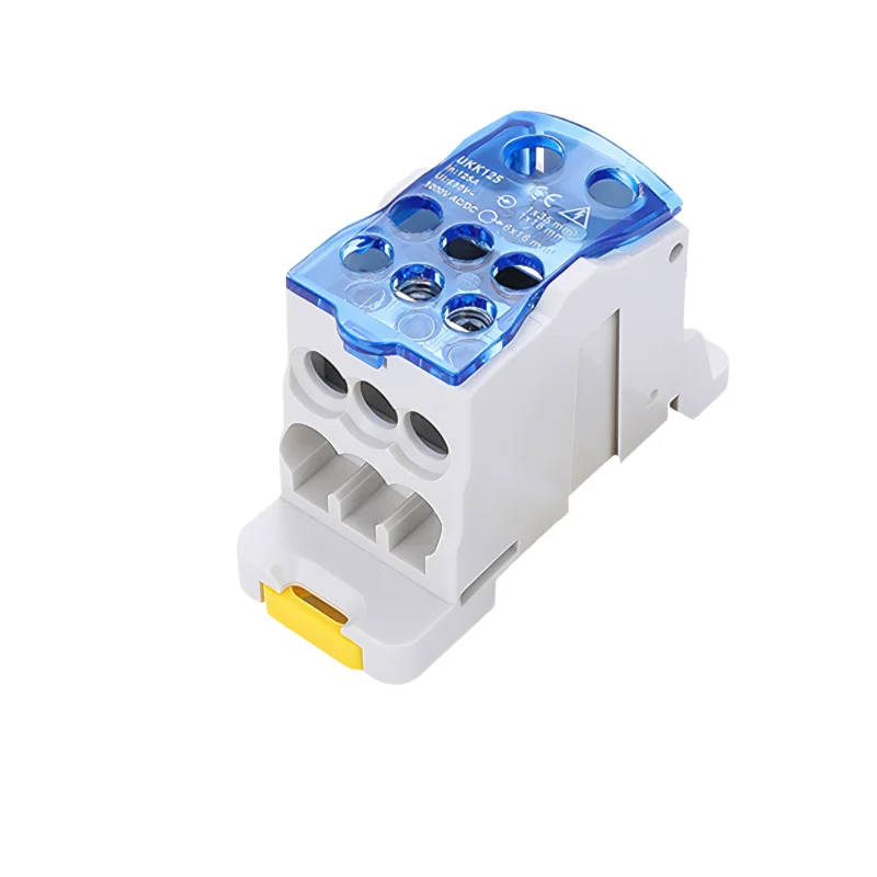 1/2/3/4 Pieces UKK-125A Junction Box 1 In 6 Out Power Wire Electrical Connector Distribution Din Rail Terminal Blocks