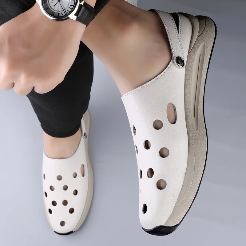 شباشب جلدية رجالية، رياضية، كاجوال، شاطئ، أحذية خارجية، أحذية بدون كعب، للقيادة، الحفلات، إلخ.