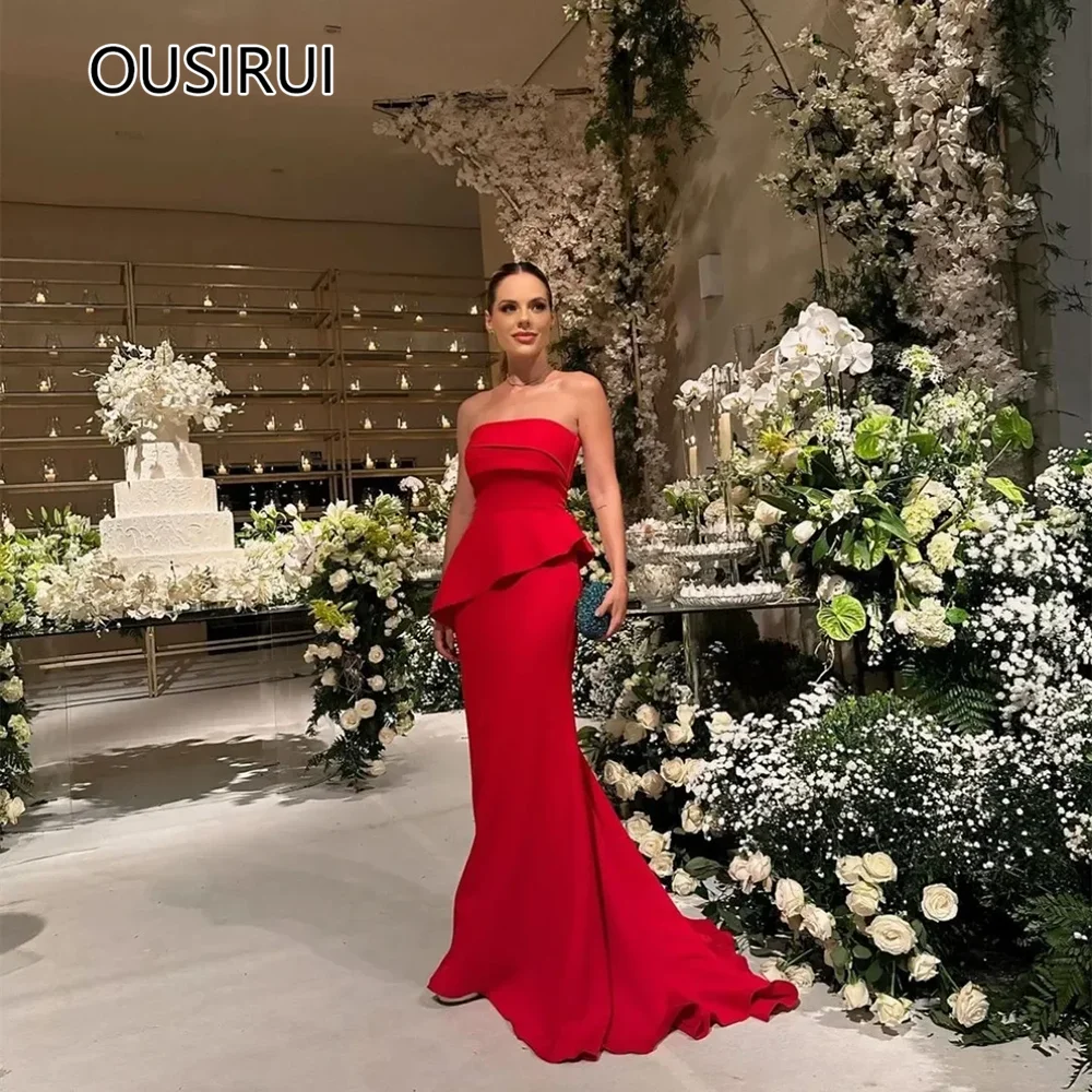 

OUSIRUI Vestidos de Festa Новый стиль с воротником-лодочкой, атласное однотонное вечернее платье-футляр с открытой спиной, платье для выпускного вечера