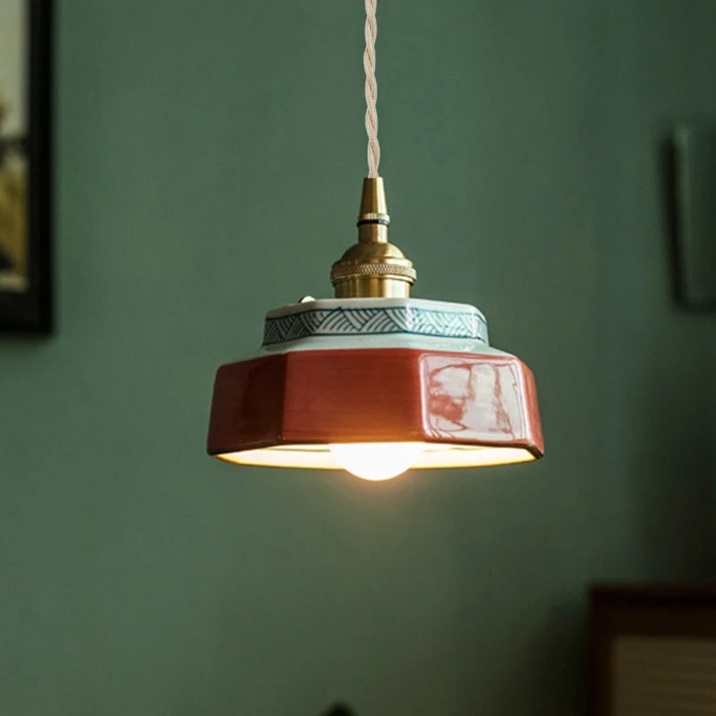 New Chinese-style Retro Ceramic Pendant Lights, Japanese-style Guesthouse Display windows, Restaurant Tea Room Bar Counter Islan
