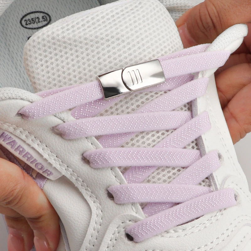 Magnetic Buckle Lock Shoelaces Without ties Flat Elastic Laces Sneakers Kids Adult No Tie Shoe laces for Shoes Accessories New