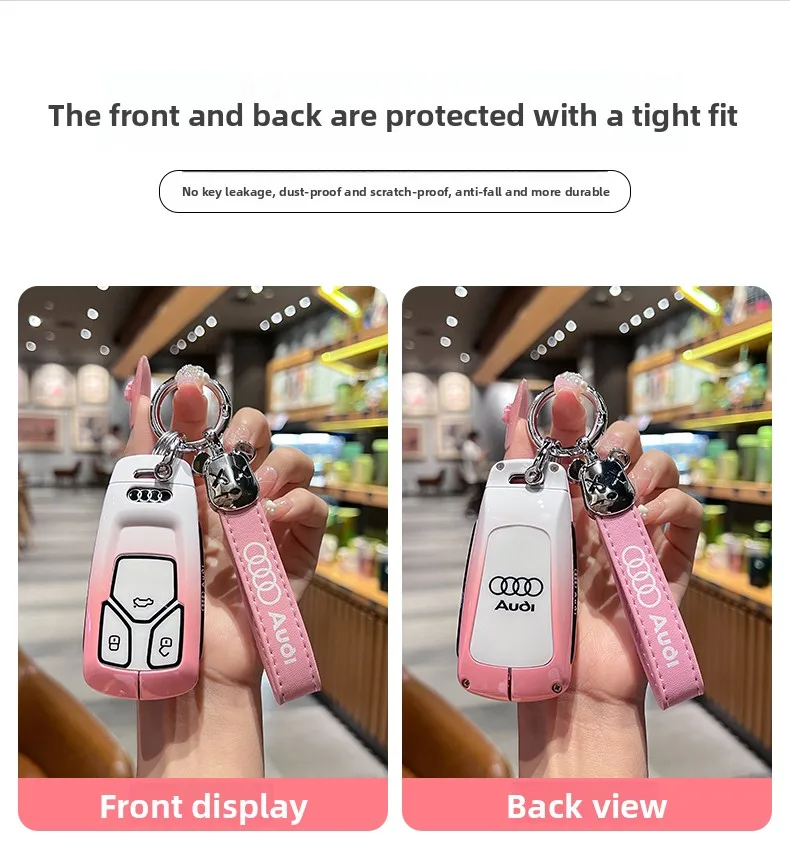 الجلود بولي TPU حافظة مفاتيح السيارة لأودي A4 B9 A5 A6 8S 8W Q5 Q7 4M S4 S5 S7 TT TTS TFSI RS حامي قذيفة فوب اكسسوارات #6
