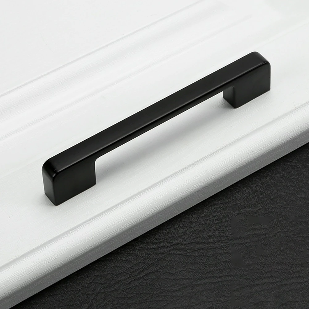 

4pcs Handle Kitchen Door Dresser Pulls Handles Pulls Black Metal Dresser Wardrobe Cupboard Furniture Hardware