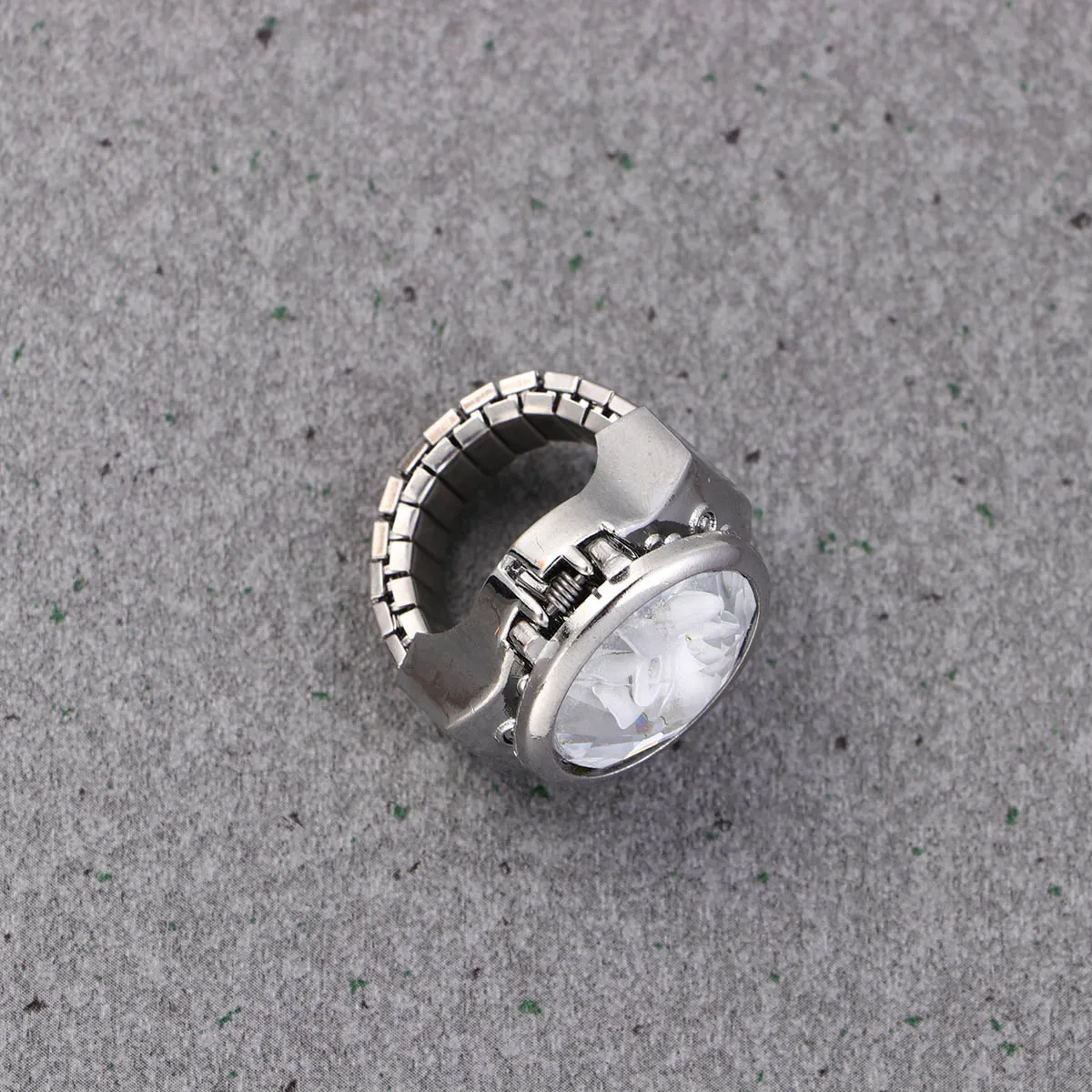 Orologi da uomo con cassa ad anello alla moda con dito ovale, unisex, bianco, studente a forma di orologio