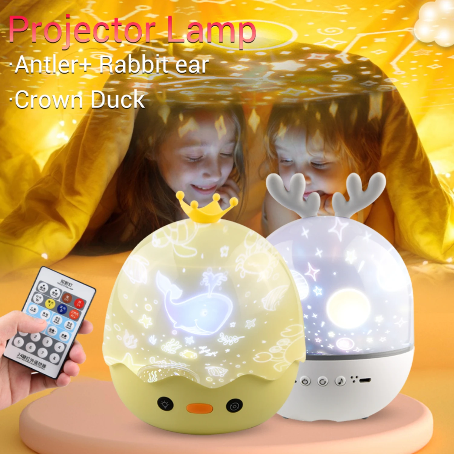 Colorful Portable Rechargeable Starry Sky Projection Night Light Speaker, Lovely Decorative Bedroom Bedside Lamp for Children, I