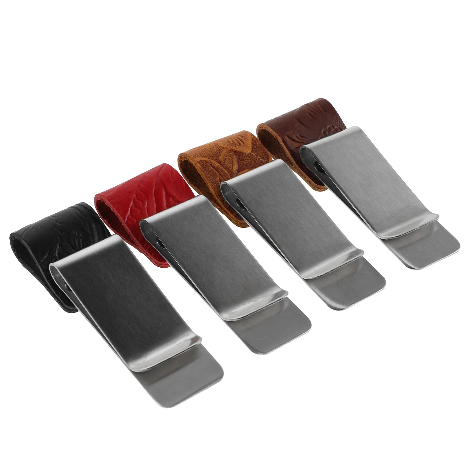 

4 Pcs Pen Holder Clips Stainless Steel Notebook Journal Decorative Buckle Lanyard Travel Accessories Planner Marker Clip Holder