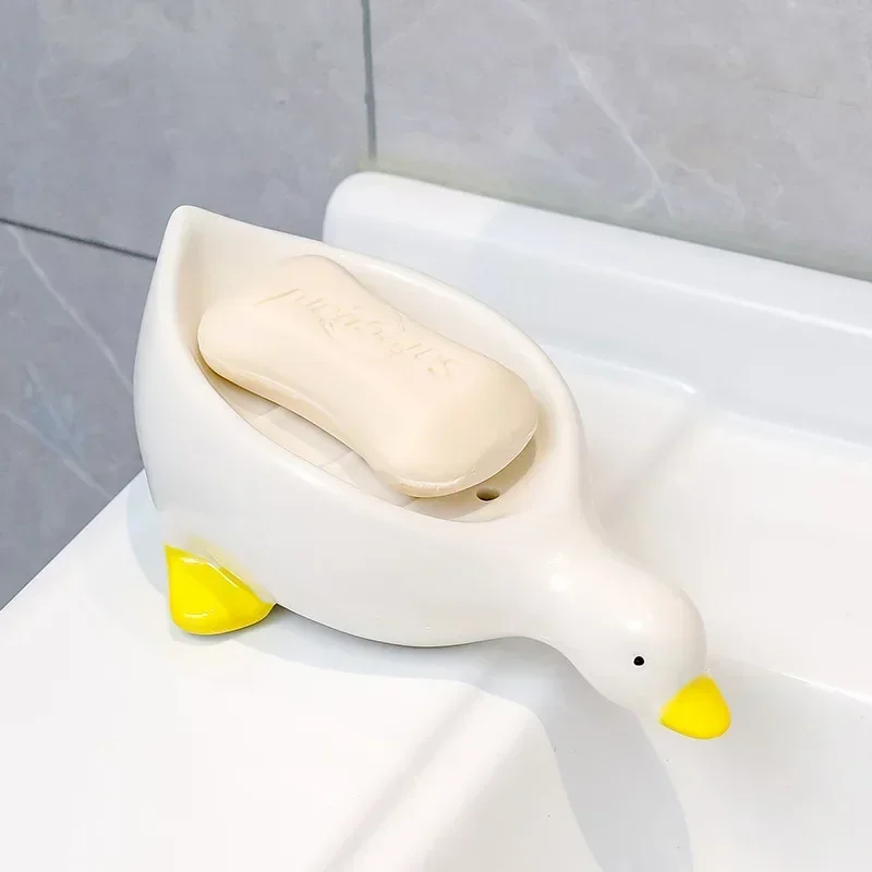 Creative Cute duck shape soap box, bathroom soap storage plate tray, bathroom soap base dish shelf