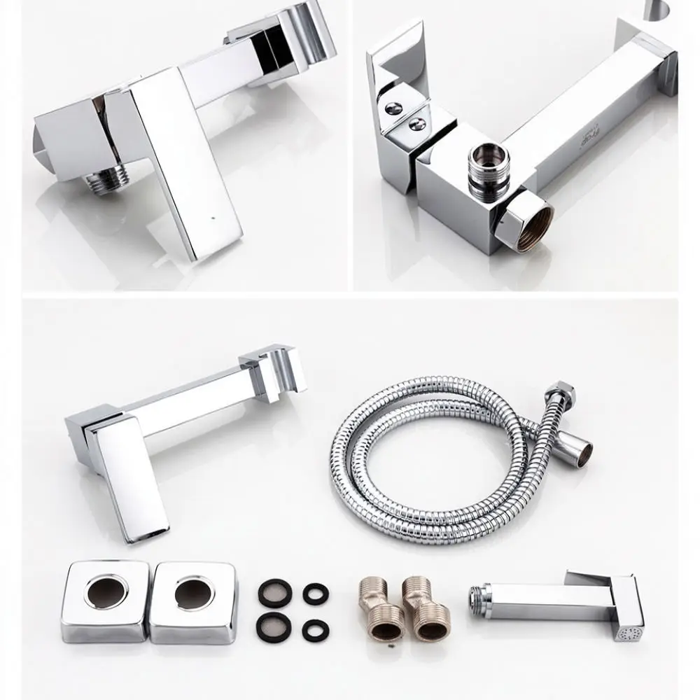 Brass Bidet Sprayer Set Embedded Hot Cold Water Mixer Valve Toilet Hygiene Cleaning Applicator Bathroom Sanitary Equipment