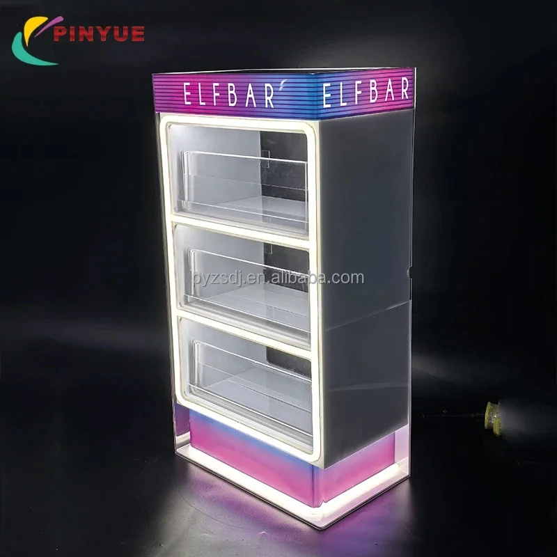 custom.Factory Custom Commercial Acrylic LED Light Eco-Friendly Display Stand & Rack Smokeless Shop Cigare