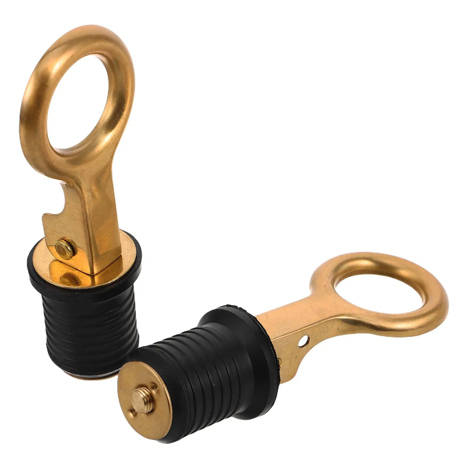 

2 Pcs Inch Brass Stopper Pull Ring Boat Drain Plugs Rubber Drain Plug for Boats Yachts Marine Accessories Boat Hardware